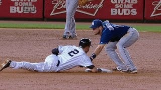 TB@NYY: Jeter sprints and steals second base safely