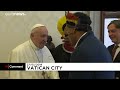 pope francis meets indigenous amazon chief raoni