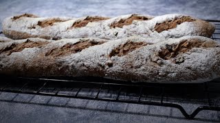 다이어트 100% 통밀 바게트 만들기 (풀리쉬) Whole Wheat Baguette  ㅣ 온베이킹 On Baking