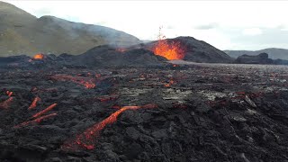 Drone Footage of Fagradalsfjall Volcano in Iceland August 13th 2022
