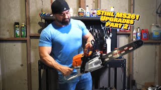 Stihl MS261 Best Upgrades!!!! Part 2 Dual Port Muffler Installation