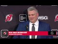 jack hughes nico hischier and coach keefe speak after a 4 2 loss to dallas