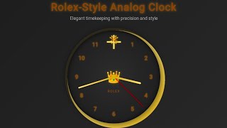 Rolex Style Analog Clock | Luxury Clock UI using HTML CSS & JavaScript