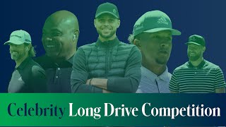 Steph Curry, Patrick Mahomes, Charles Barkley and Aaron Rodgers in a long drive competition