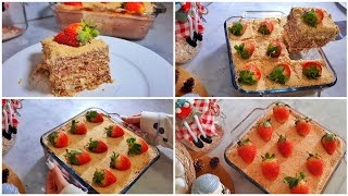 حلى سريع 😍(حلى طبقات البودينغ )  بطريقة سهلة وسريعة  || biscuits pudding layer dessert