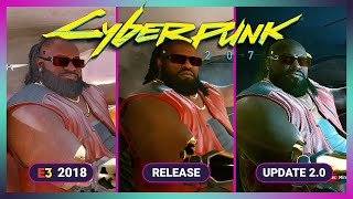 Cyberpunk 2077 Graphics Comparison - E3 2018 vs Release vs Update 2.0