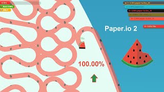 Paper.io 2 Map Control: 100.00%!