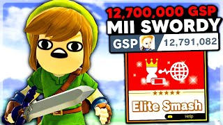 This is what a 12,700,000 GSP Mii Swordfighter looks like in Elite Smash