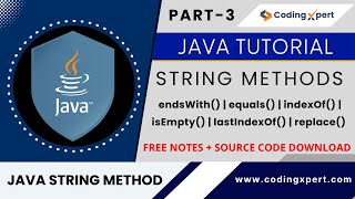 String Methods in Java | endsWith() equals() indexOf() isEmpty() | Java tutorial for beginners