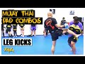 MUAY THAI Pad Combo Drill - Lead Switch Kick - Inside Leg Kick - Rear Leg Kick Out