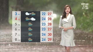 [날씨] 광주·전남 곳곳 폭염·낮에 소나기…내일부터 장맛비 / KBS 210702