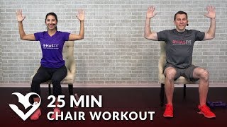 25 Min Chair Exercises Sitting Down Workout - Seated Exercise for Seniors, Elderly, & EVERYONE ELSE