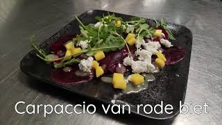 Voorgerecht: Carpaccio van rode biet. INSTRUCTIEVIDEO