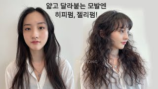 얇고 달라붙는 머리에 젤리펌 , 히피펌 더하기 feat 차홍룸 홍대점 최시현