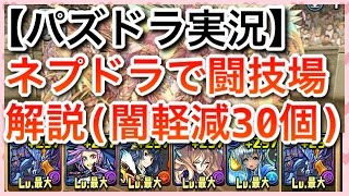 【パズドラ実況】極限の闘技場　双極の女神　ネプチューン＝ドラゴンPT（闇軽減30個）