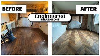 Herringbone Engineered Wood Floating Floor Installation - How To Install