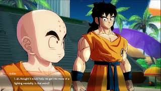 Krillin explains to Yamcha the real reason why he always shave his head