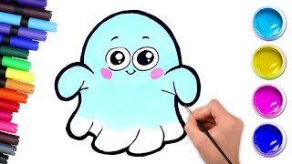 Cómo dibujar un lindo Fantasma 👻 Dibujas para niños | Chiki Arte - Aprende a Dibujar