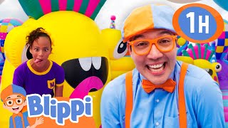 Blippi and Meekah's Awesome Ocean Bouncy Castle! | BEST OF BLIPPI TOYS | Educational Videos for Kids