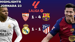 highlights LA LIGA JORNADA 23 🔥SEVILLA VS BARCELONA 🔥 real madrid vs atletico 🔥highlights and goals