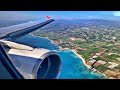 Lauda Airbus A320 SCENIC Approach & Landing at Larnaca Airport | iPhone 12 Pro 4K | 'Hard' Landing