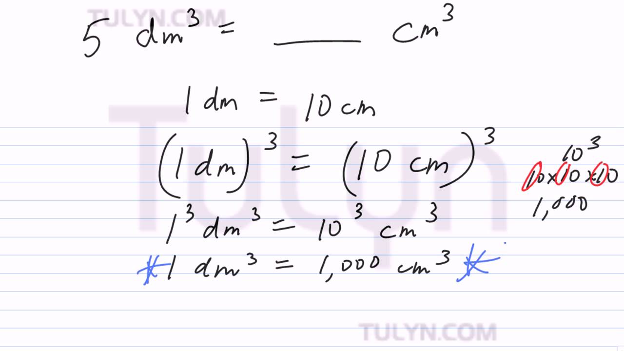 Conversion Of Metric Units Cubic Decimeter To Cubic Centimeter - YouTube