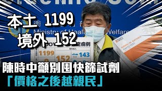 本土增1199 境外+152！陳時中籲別囤快篩試劑「價格之後越親民」【CNEWS】