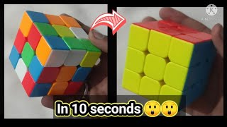 Cube solve in 10 seconds 😲😲part 1| For tutorial check description|| [Experiment with Hamza]