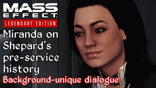 Mass Effect 2 - Miranda mentions Shepard's past - All variations