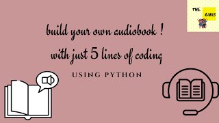 How to create an Audiobook using python || python projects