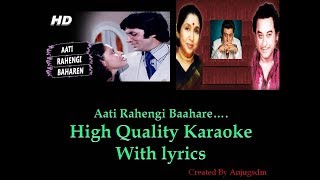 Aati Rahengi bahare karaoke with lyrics (High Quality)