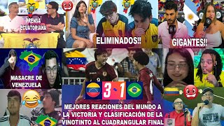 MEJORES REACCIONES DEL MUNDO A VENEZUELA 3-1 BRASIL CLASIFICADOS Y ECUADOR ELIMINADO PRE OLÍMPICO