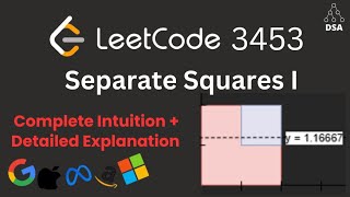 Separate Squares I | LeetCode 3453 | Binary Search on Answer | Geometry Problem