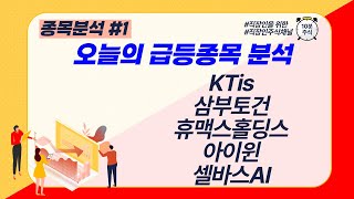 KTis 삼부토건 휴맥스홀딩스 아이윈 셀바스AI