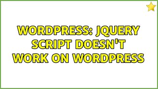 Wordpress: jQuery script doesn't work on WordPress