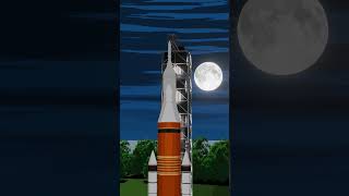 ROCKET Launches To The MOON (3D Animation) #shorts
