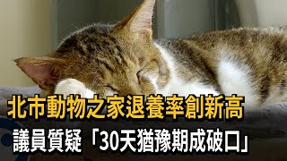 北市動物之家退養率創新高　議員質疑「30天猶豫期成破口」－民視新聞