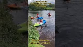 👀 what the 'adult' does -  shocking! 😱 #kayak #rivertees #northyorkshire #teesside #teesbarrage