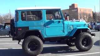 Amazing 1978 Toyota Land cruiser 40 + Audi RS4 loud acceleration!