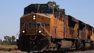 UP 5396 Leads a Manifest Train through Forest Lake RD on the Fresno Subdivision