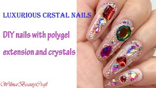 DIY luxurious crystal nails How to put crystals on nails 钻石美甲 如何使用美甲贴钻