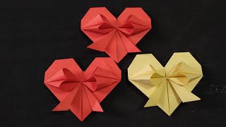 Cuore con un fiocco di Carta, Semplice Origami, Gioco di Carta, Divertimento per i Bambini