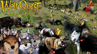 7 Puppies \u0026 Huge Wolf Pack in Hellroaring Mountain Dlc WolfQuest 3 Anniversary Edition Episode #207