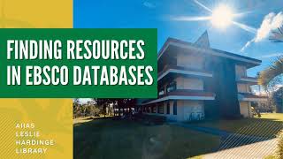 Finding resources in EBSCO databases