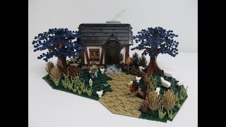 LEGO Medieval/Fantasy Country Farmhouse MOC (with completed cottage interior!)