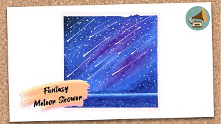 How To Draw | Fantasy Meteor Shower | Oil Pastel Drawing | Step By Step Easy Art #14 [Level 1]