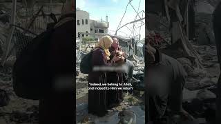 Palestinian mother embraces dead son's remains after finding him amid Gaza ruins