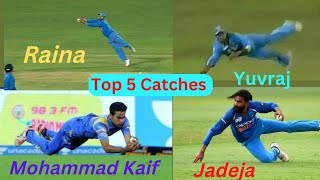 Top 05 Best Catches by Indian Players Raina, Yuvraj, Kaif and Jadeja In Cricket History