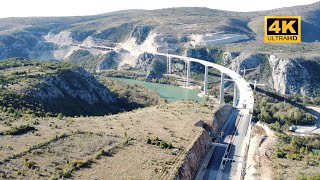 Koridor 5C Most Počitelj i Jadransko-Jonska Petlja Počitelj. 4K dron.