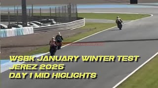 Bulega beat Axel Bassani Bimota at mid session day 1 Jeres tes January 2025 at 1 pm